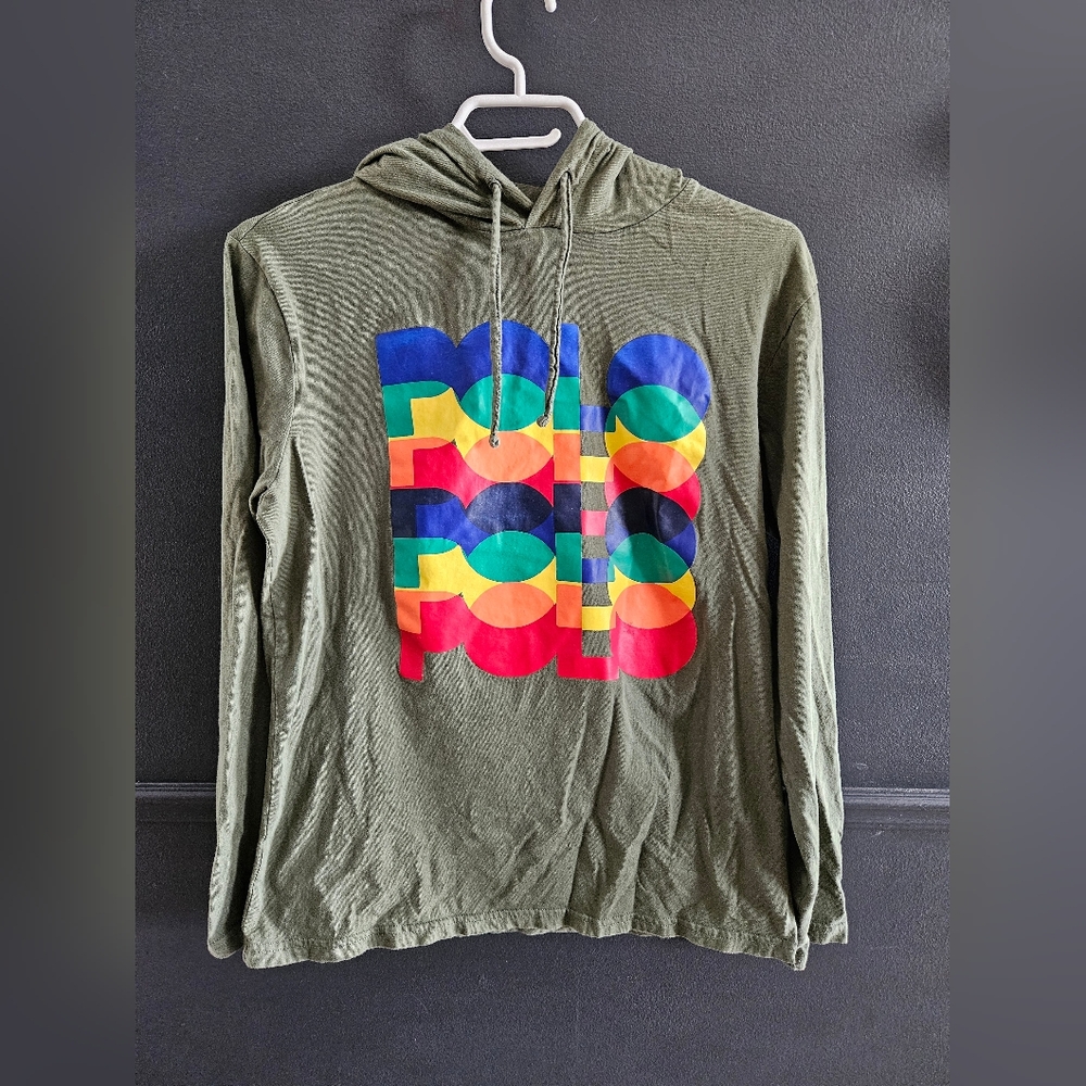 Polo by Ralph Lauren Olive Multicolor Logo Hoodie | Size S - Picture 3 of 4